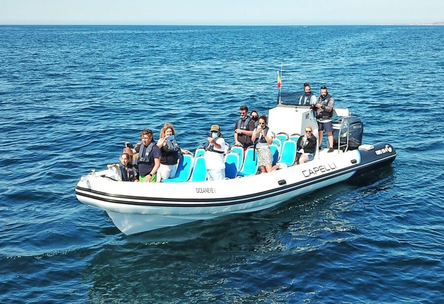 Albufeira: Benagil Cave and Dolphin Sightseeing Boat Cruise - Benagil Cave from a semi-rigid boat