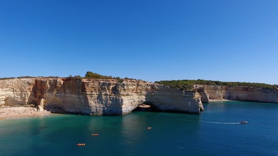 Albufeira: Coastline and Benagil Caves Tour by Catamaran - Albandeira and Praia da Marinha bring the best rock scenery