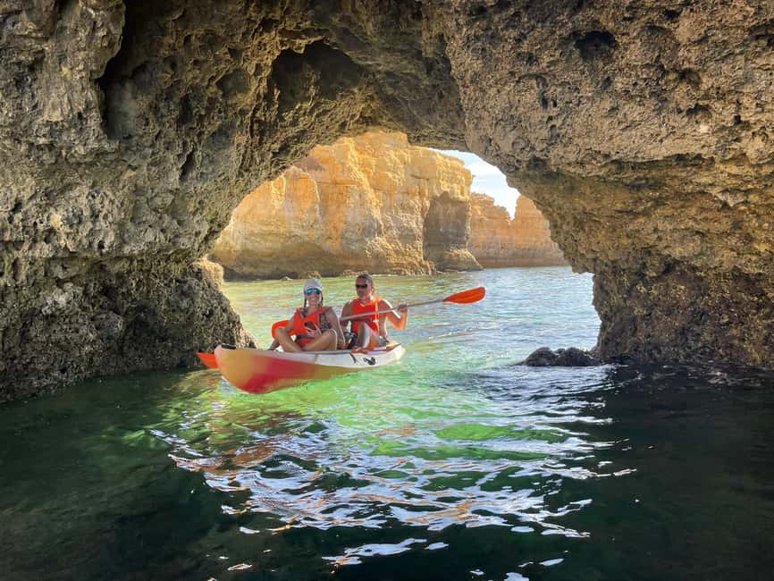 Albufeira: Kayak Tour of Hidden Caves and Secret Beaches - Resting and swimming at Praia das Salamitras