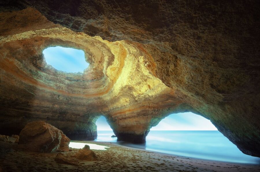 Armação de Pêra: Guided Boat Tour of Benagil's 15 Best Caves - The first stretch: Rock Lady Chapel and Praia Nova Tunnel