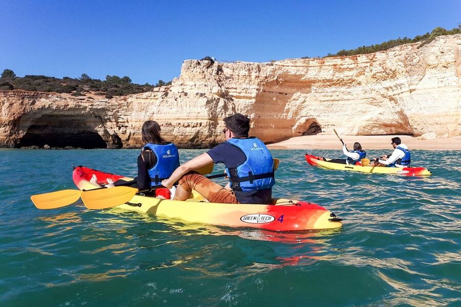 Benagil: Benagil Caves and Secret Spots Guided Kayaking Tour - The first hour: Benagil Sea Cave and nearby openings