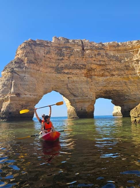 Benagil Cave: Guided Kayak Tour with Caves and Cliffs - Paddling toward Marinha Beach