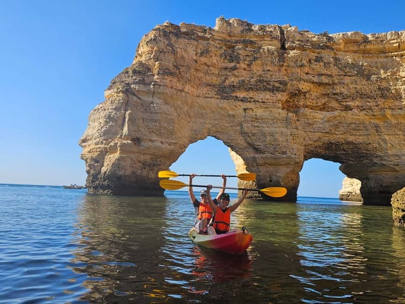 Benagil Cave: Guided Kayak Tour with Caves and Cliffs - What the 1.5-hour route feels like