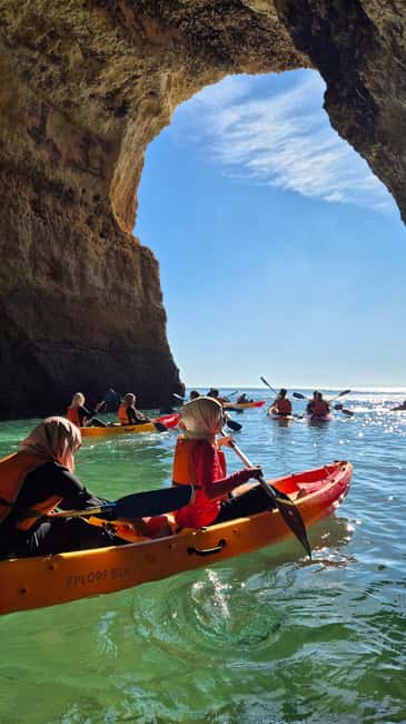 Benagil: Caves, Beaches, and Secret Spots Guided Kayak Tour - The swim stop and Praia da Marinha