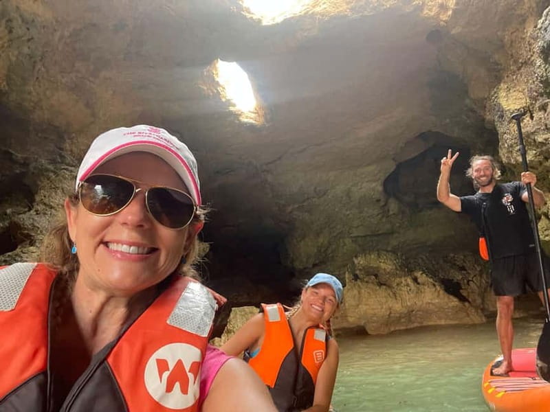 Benagil: Guided Kayak Tour inside caves and Praia da Marinha - Returning along the Benagil coast