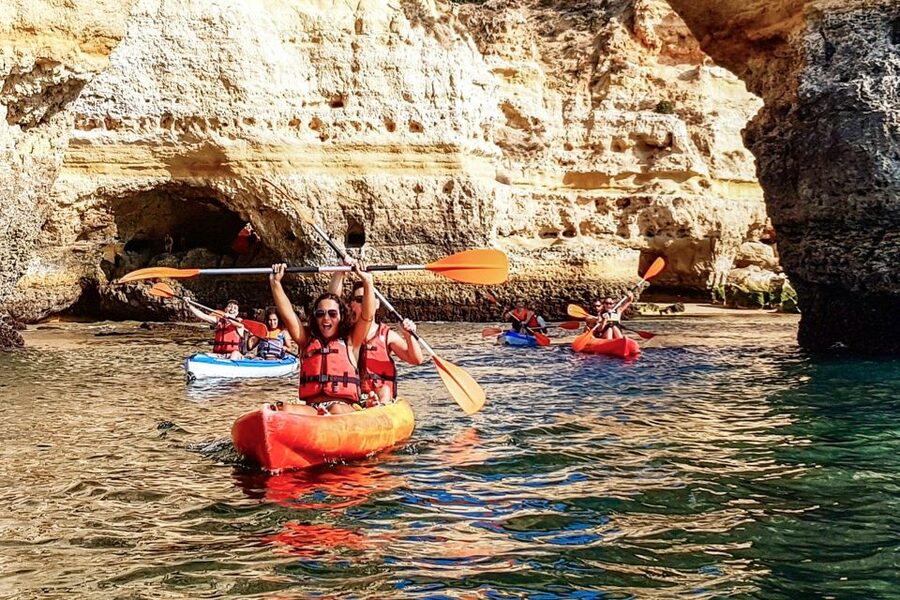 Benagil: Guided Kayaking Tour to the Benagil Cave - Entering Benagil Cave and the smaller openings