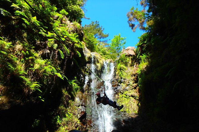 Canyoning Madeira Island - Level One - Rappelling down Madeira waterfalls