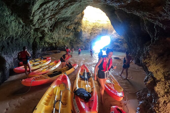 Explore Secret Caves and Beaches of Alvor - Boat & Kayak Tour - Paddling through João de Arens Natural Reserve