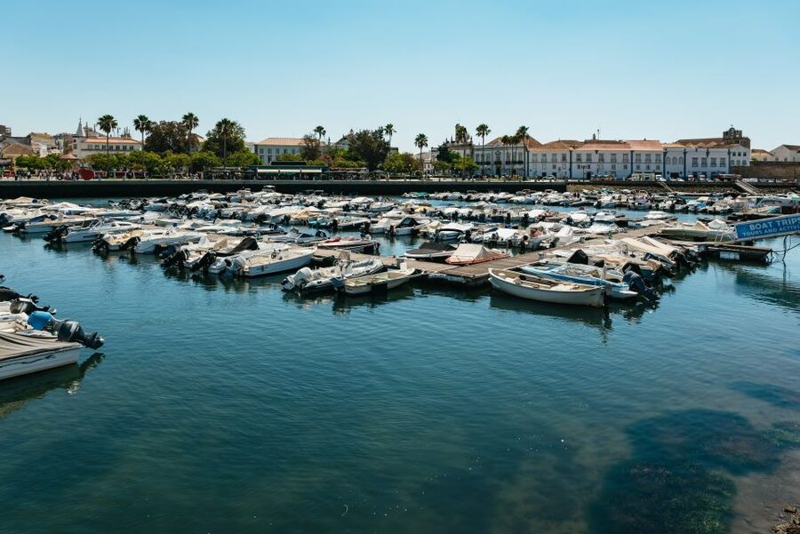 Faro: Deserta Island and Farol Island Catamaran Boat Trip - Leaving Faro Marina for Ria Formosa