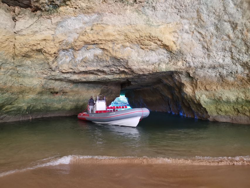 From Albufeira: Benagil Caves and Dolphins Guided Boat Tour - Entering the caves and seeing the secret beaches