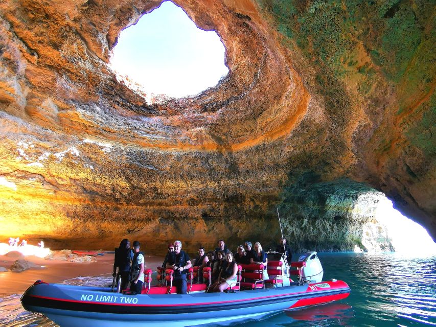 From Albufeira: Benagil Caves and Dolphins Guided Boat Tour - Swimming when the sea allows