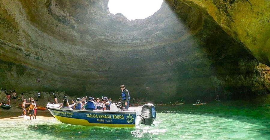 From Benagil: Coast Boat Tour with Benagil Cave - The first caves: quick views and tight rock passages