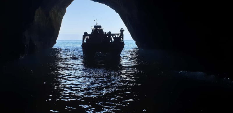 From Lagos: Benagil Caves Catamaran Cruise - Reaching Benagil Cave by catamaran