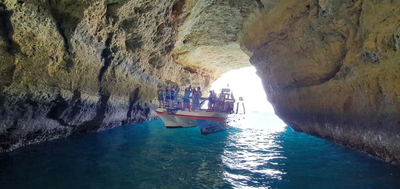 From Lagos: Benagil Caves Catamaran Cruise - The swim stop near Benagil