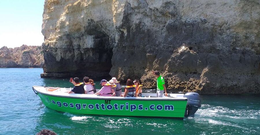 From Lagos: Cruise to the Caves of Ponta da Piedade - Approaching Ponta da Piedade’s sandstone cliffs