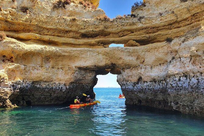 From Lagos: Kayak Tour of Ponta da Piedade Caves on Catamaran - From Marina de Lagos to the launch area