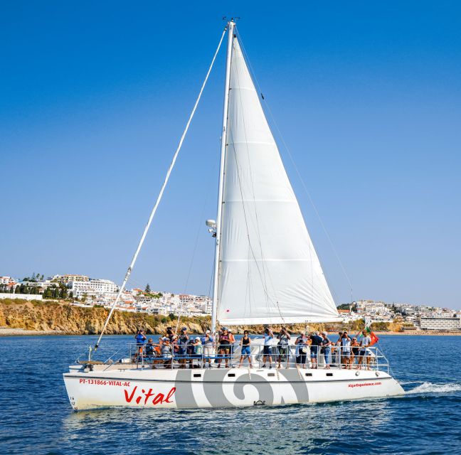 From Vilamoura: Sunset Catamaran Experience - Swimming stops depend on the Atlantic