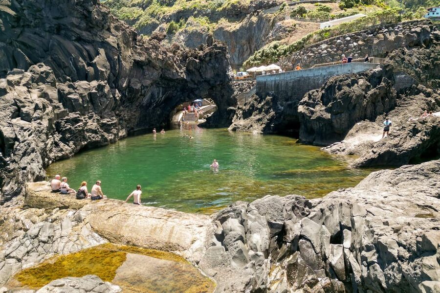 Funchal: Enchanted Terraces, Porto do Moniz & Fanal 4WD Tour - Porto Moniz: volcanic pools and a flexible lunch stop