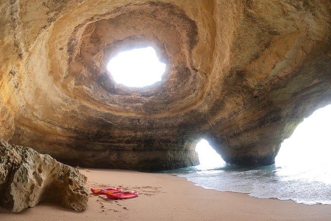 Kayak Benagil Cave with 1st kayak tour company - Praia da Corredoura and the small beach pause