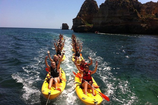 Kayak Trip in Lagos - Entering the caves by tandem kayak