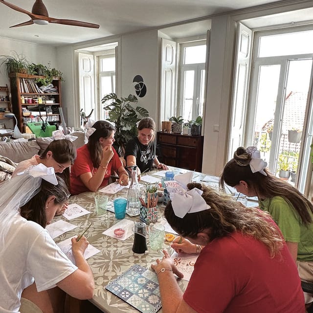 Lisbon: Azulejos' Design Create Your Own Tile Workshop - Step one: pencil sketches without pressure