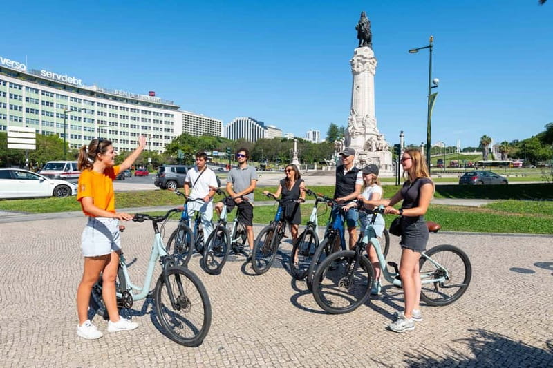 Lisbon Bike Tour: Downhill Downtown Lisbon to Belém - Commerce Square and the turn toward the river