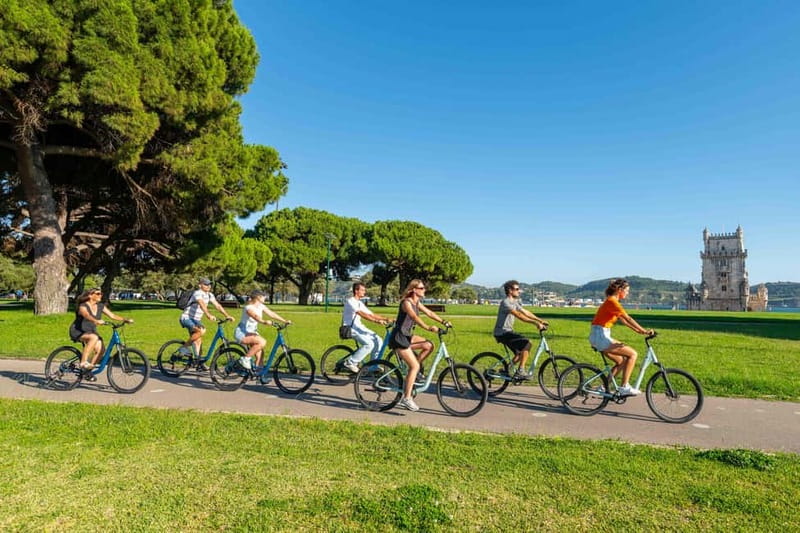 Lisbon Bike Tour: Downhill Downtown Lisbon to Belém - Riding west through Doca de Santo Amaro