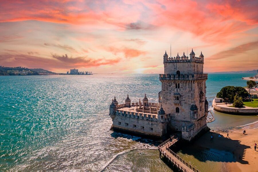 Lisbon: Helicopter Ride, Boat Trip, & Old Town Walking Tour - Belem’s monuments from river level