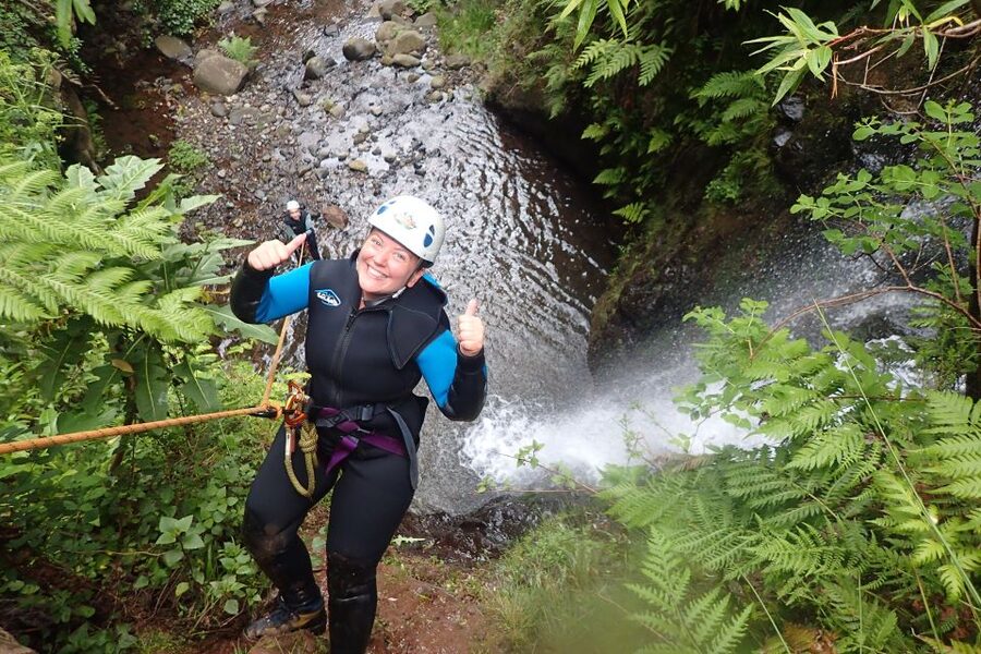 Madeira: Level-1 Canyoning Adventure - The local bar briefing and getting ready