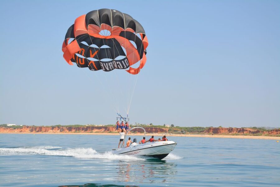 Parasailing Vilamoura - Leaving Vilamoura Marina for the open water
