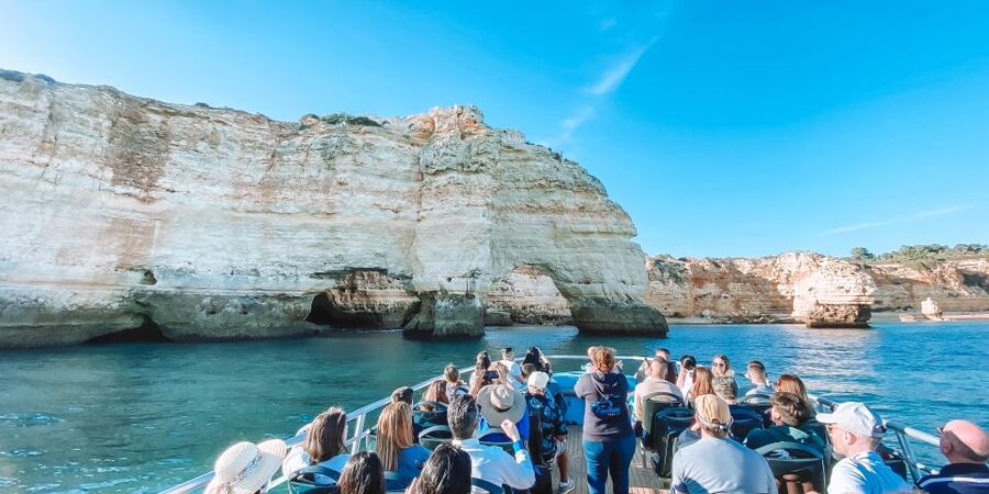 Portimão: Benagil Caves & Dolphins Watching with Biologist - The optional swim from the boat