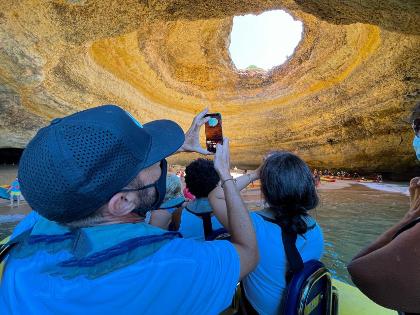 Portimão: Benagil Grottoes Boat Cruise - Entering Algar Seco’s weathered grottoes