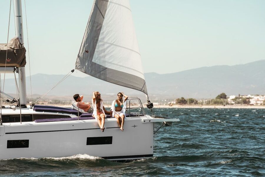 Portimao: Luxury Sail-Yacht Cruise with Sunset Option - Swimming stops and time on the water