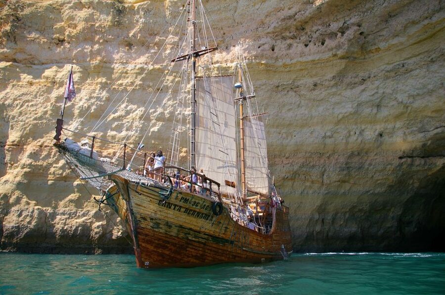 Portimão: Pirate Ship Cave Cruise - Carvoeiro and Algar Seco from the water