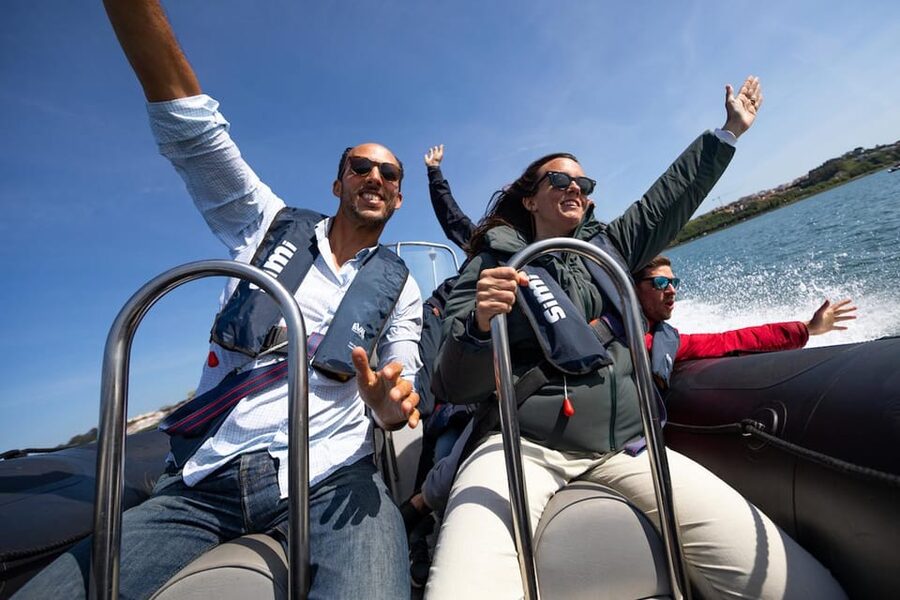 Porto: Douro River Speedboat Tour - Under the bridges, with the Dom Luís I Bridge as the star