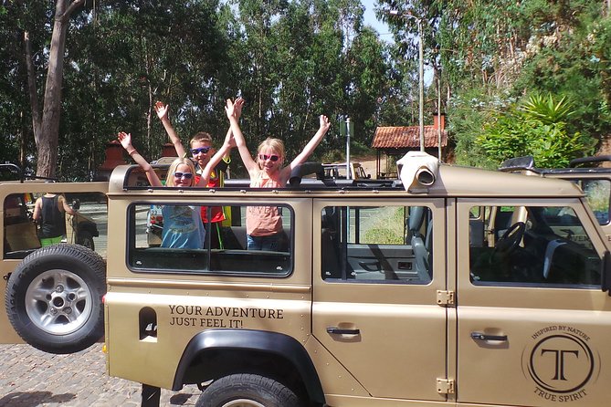 Porto Moniz, Seixal, Fanal Forest, Cliff Skywalk in Open Roof 4X4 - Véu da Noiva waterfall and the north shore