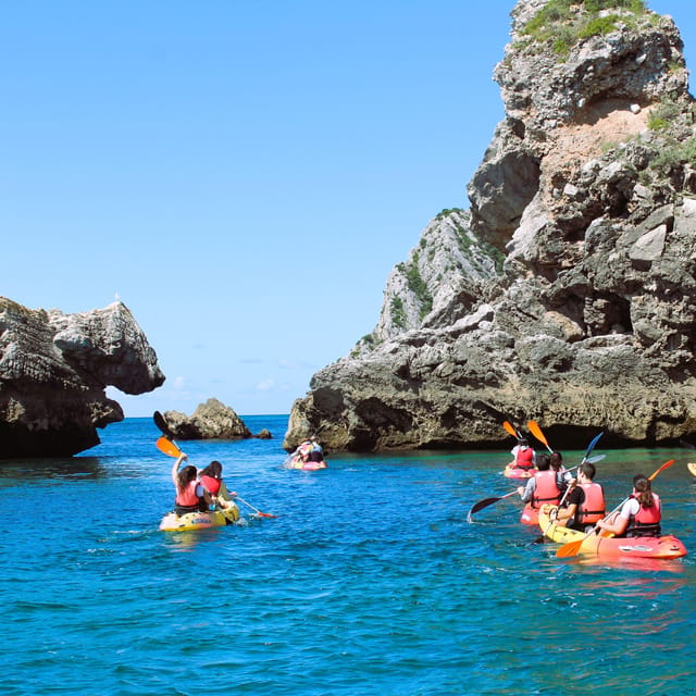 Sesimbra: Ribeiro Cavalo Beach, Caves, & Arrábida Kayak Tour - Paddling through Arrábida’s cliffs and caves