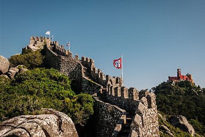 Sintra Cascais Private Tour with Pena Palace and Mouros Castle - Castelo dos Mouros: views earned by climbing