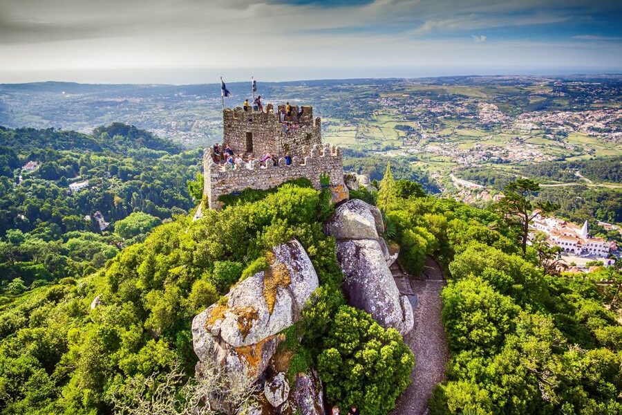Sintra: Castle of the Moors Skip-the-Line Ticket - The views over Sintra, Pena Palace, and the Atlantic