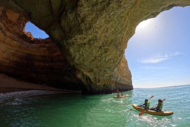 Sunrise Small Group Kayak Experience in BENAGIL Cave & 4K Photos - Paddling toward Praia da Marinha