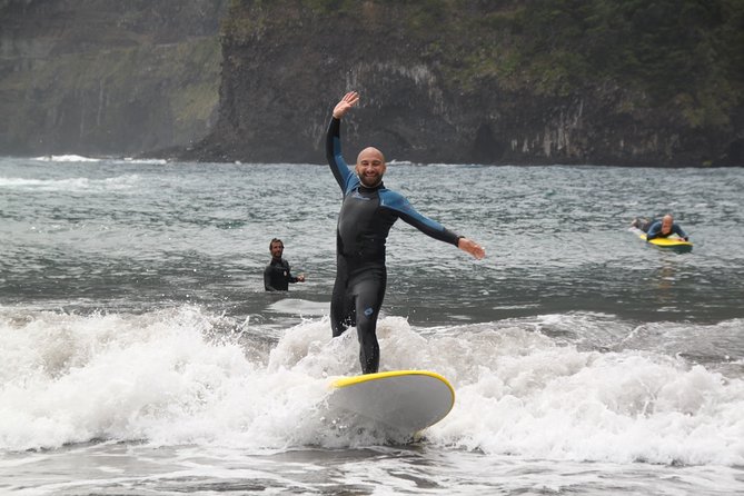 Surfing Lessons in Madeira - Getting comfortable in the wetsuit and on the board