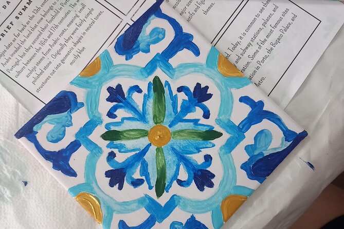 Tile Painting and Cocktails in Downtown Porto - Painting with a cocktail in hand