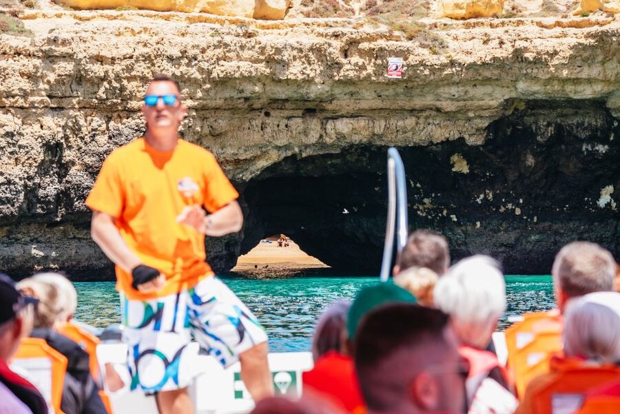 Vilamoura: Benagil Cave Boat Tour with Entry - Entering Benagil Cave by custom-built boat