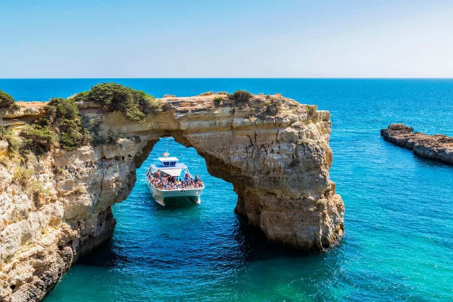 Vilamoura: Benagil Cave Quest Boat Tour - A swim stop with a weather clause